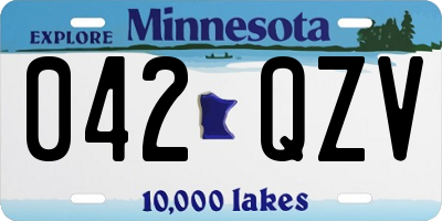 MN license plate 042QZV