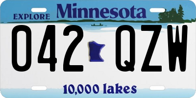 MN license plate 042QZW