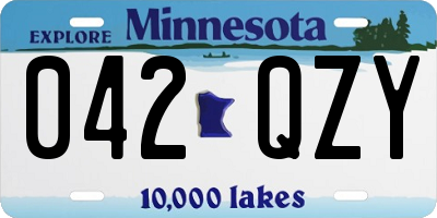 MN license plate 042QZY