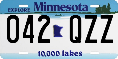 MN license plate 042QZZ