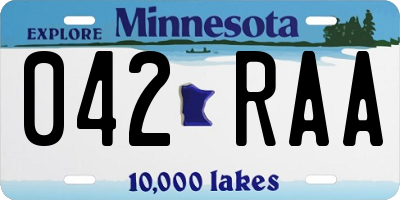 MN license plate 042RAA