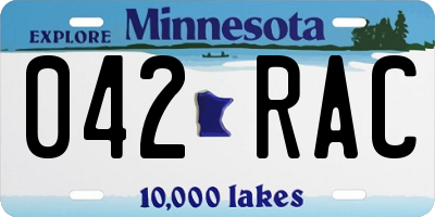 MN license plate 042RAC