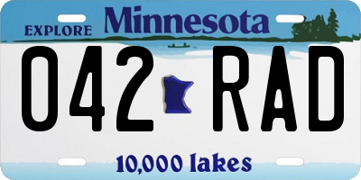 MN license plate 042RAD