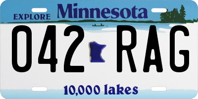 MN license plate 042RAG