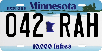MN license plate 042RAH