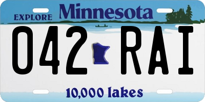 MN license plate 042RAI