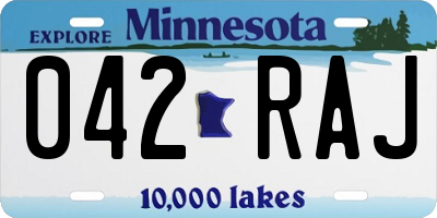 MN license plate 042RAJ