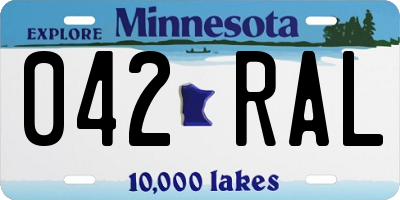 MN license plate 042RAL