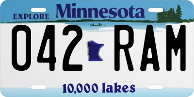 MN license plate 042RAM