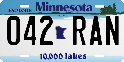 MN license plate 042RAN
