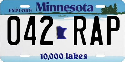 MN license plate 042RAP