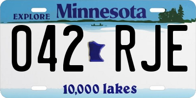 MN license plate 042RJE
