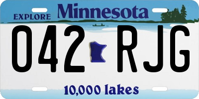 MN license plate 042RJG