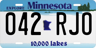 MN license plate 042RJO