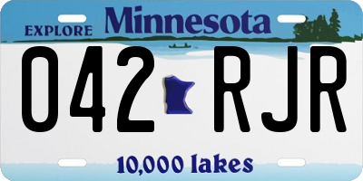MN license plate 042RJR