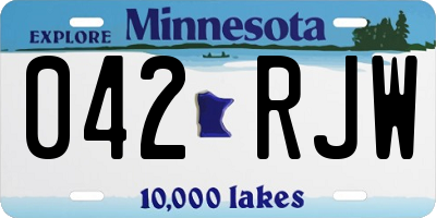 MN license plate 042RJW