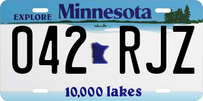 MN license plate 042RJZ