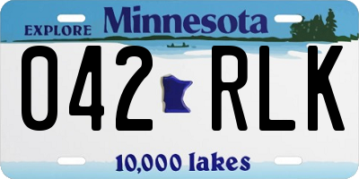 MN license plate 042RLK