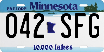 MN license plate 042SFG
