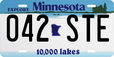 MN license plate 042STE