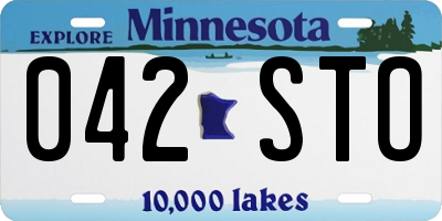 MN license plate 042STO