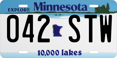 MN license plate 042STW
