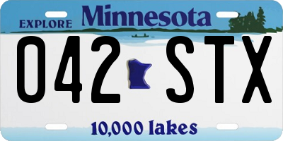 MN license plate 042STX