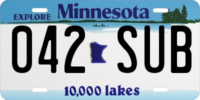 MN license plate 042SUB