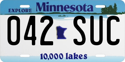 MN license plate 042SUC