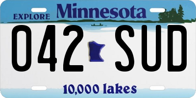 MN license plate 042SUD