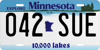 MN license plate 042SUE