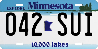 MN license plate 042SUI