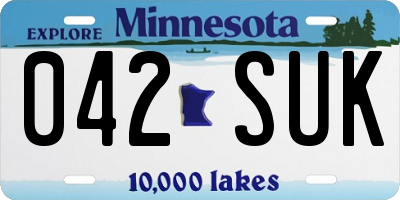 MN license plate 042SUK