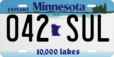 MN license plate 042SUL