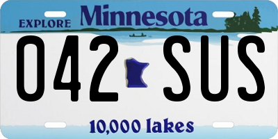MN license plate 042SUS
