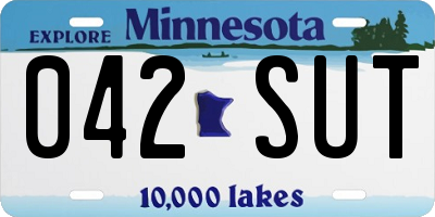 MN license plate 042SUT