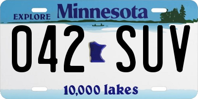 MN license plate 042SUV