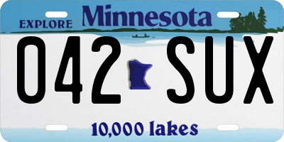 MN license plate 042SUX