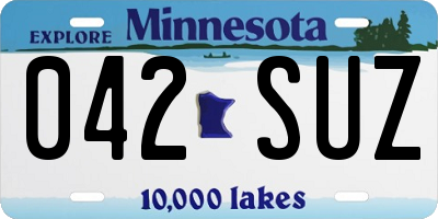 MN license plate 042SUZ