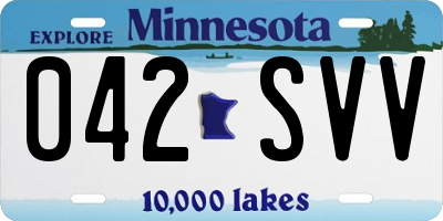 MN license plate 042SVV