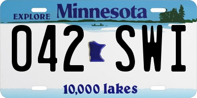 MN license plate 042SWI