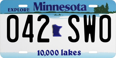 MN license plate 042SWO