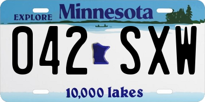 MN license plate 042SXW