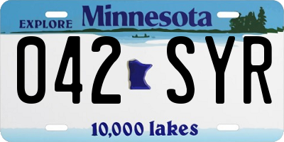 MN license plate 042SYR