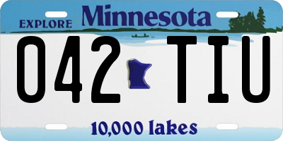 MN license plate 042TIU