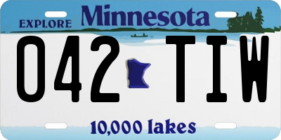MN license plate 042TIW