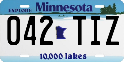 MN license plate 042TIZ