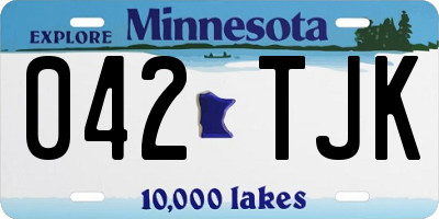 MN license plate 042TJK