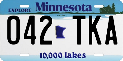 MN license plate 042TKA