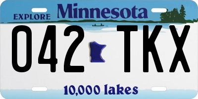 MN license plate 042TKX